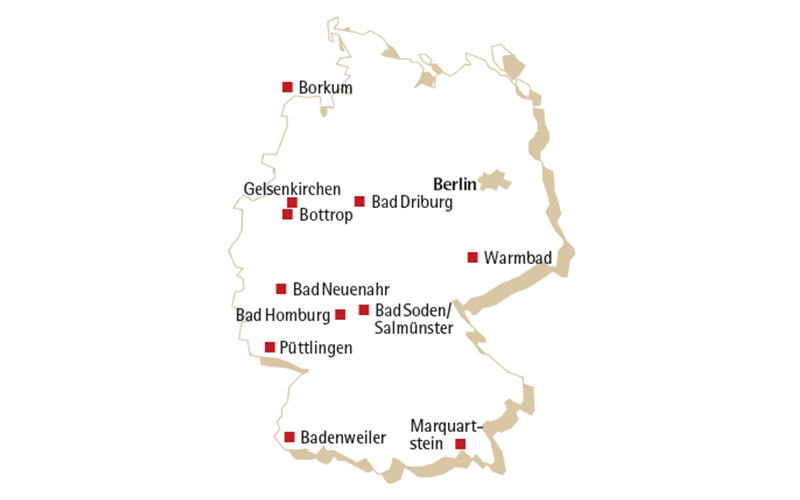 Landkarte Knappschaft Bahn See - Standorte Landkarte Knappschaft Bahn See - Standorte
