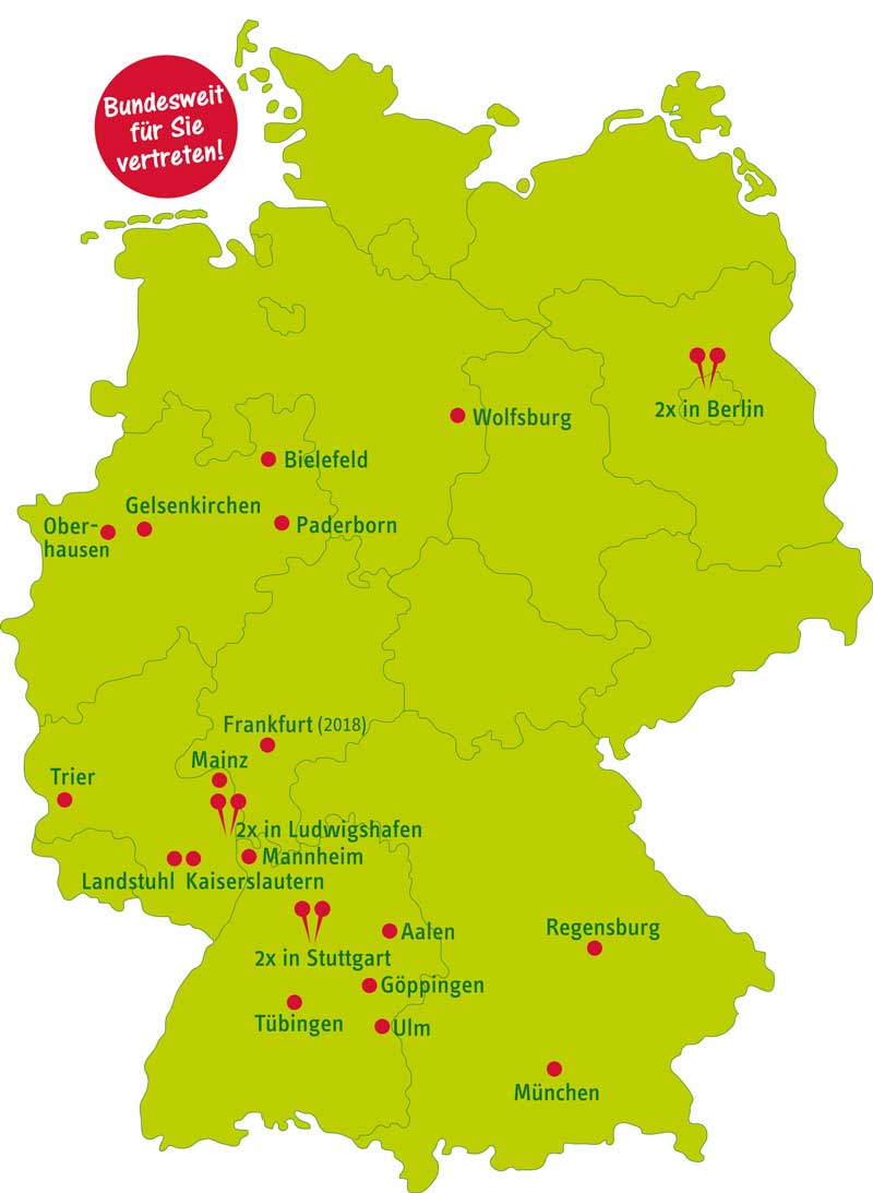 Bundesweit für Sie vertreten! Bundesweit für Sie vertreten!